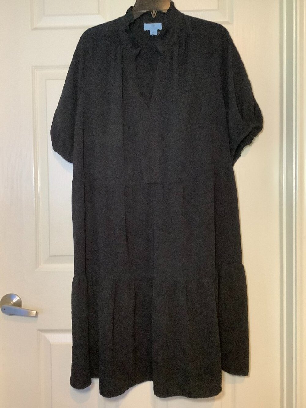 CeCe tiered ruffle neck dress features short puff sleeves beautiful dress